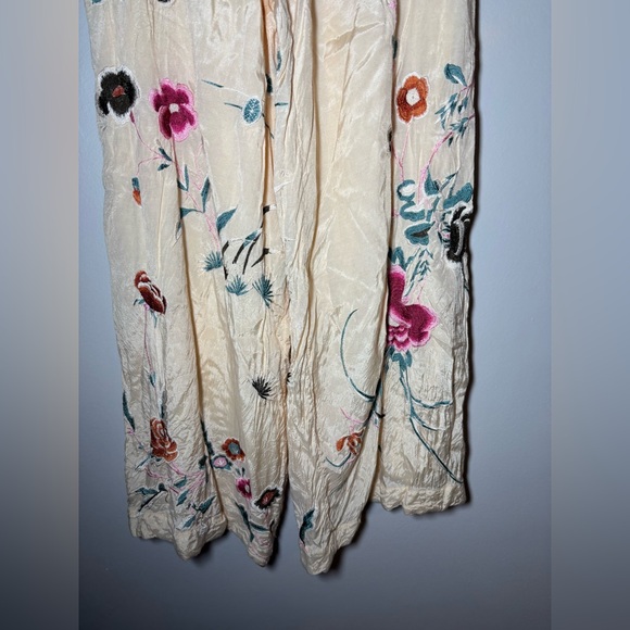 Free people Mimi Embroidered Flowers bohemian Pants High Waisted size 4 - Picture 5 of 8